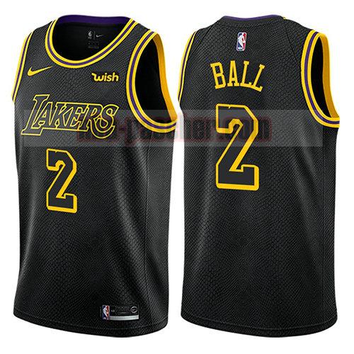 maillot los angeles lakers homme Lonzo Ball 2 ville noir