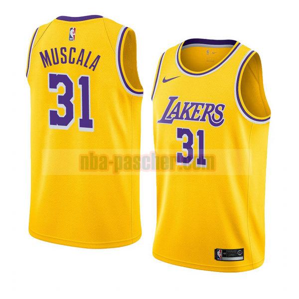 maillot los angeles lakers homme Mike Muscala 31 icône 2018-19 jaune