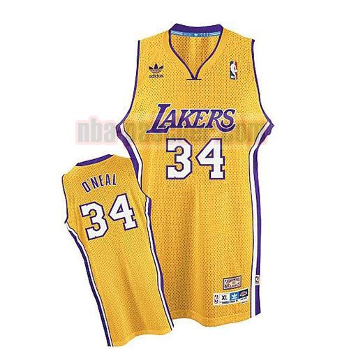 maillot los angeles lakers homme Shaquille O'Neal 34 rétro jaune