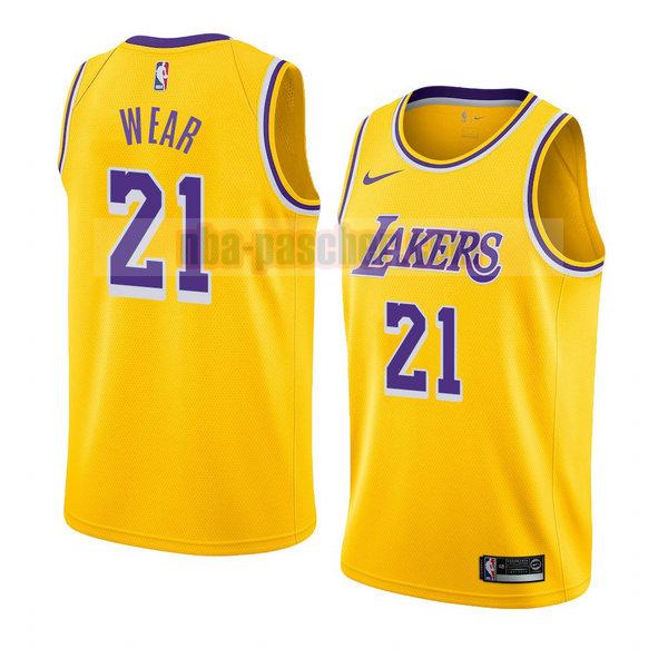 maillot los angeles lakers homme Travis Wear 21 icône 2018-19 jaune