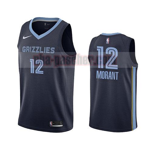 maillot memphis grizzlies homme Ja Morant 12 icône 2019-20 bleu