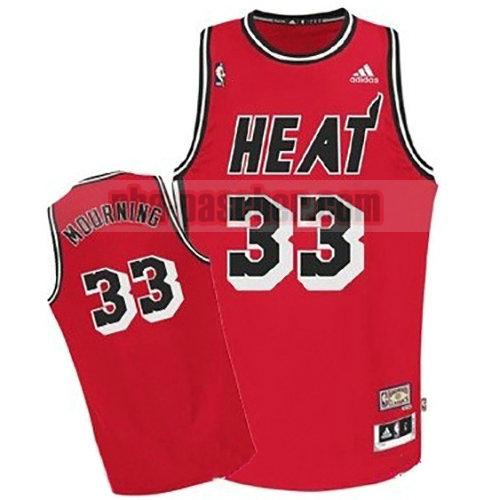 maillot miami heat homme Alonzo Mourning 33 rétro rouge