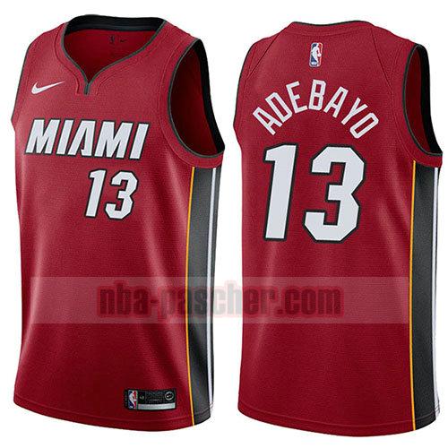 maillot miami heat homme Bam Adebayo 13 déclaration 2017-18 rouge