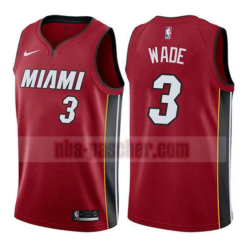 maillot miami heat homme Dwyane Wade 3 déclaration 2017-18 rouge