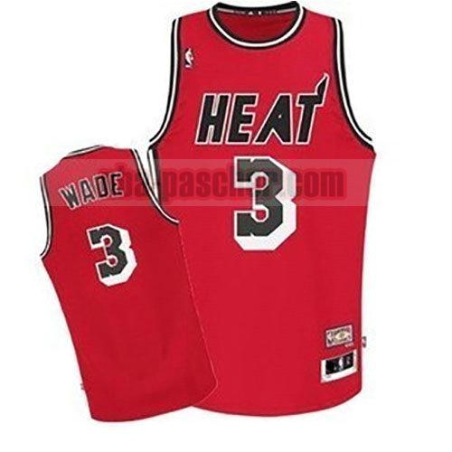 maillot miami heat homme Dwyane Wade 3 rétro rouge
