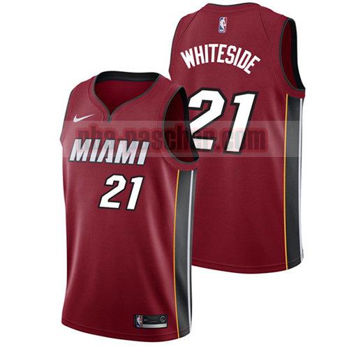 maillot miami heat homme Hassan Whiteside 21 2017-18 rouge