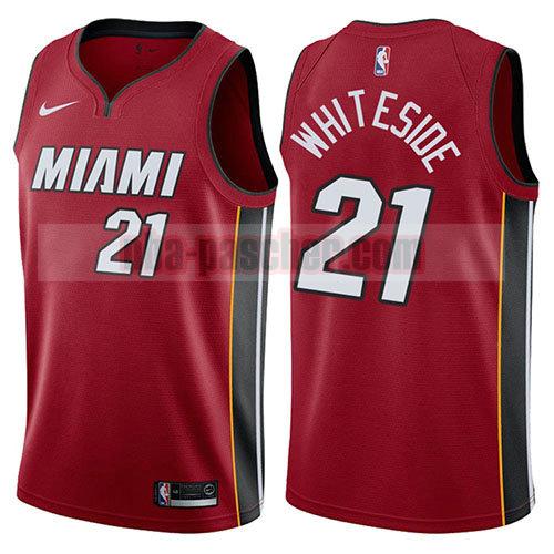 maillot miami heat homme Hassan Whiteside 21 déclaration 2018 rouge