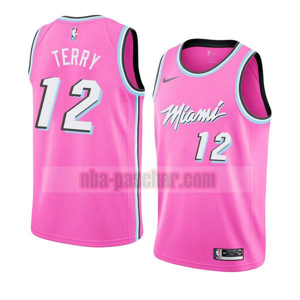 maillot miami heat homme Heat Emanuel Terry 12 earned 2018-19 rosa