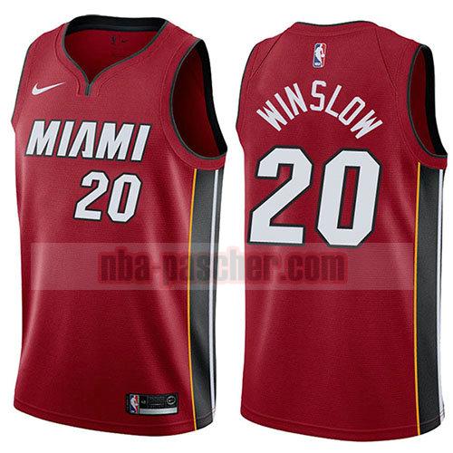 maillot miami heat homme Justise Winslow 20 déclaration 2017-18 rouge
