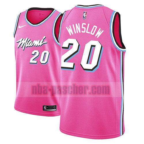maillot miami heat homme Justise Winslow 20 earned 2018-19 rosa