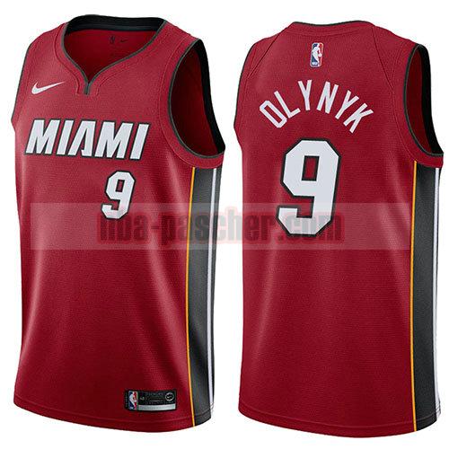 maillot miami heat homme Kelly Olynyk 9 déclaration 2017-18 rouge
