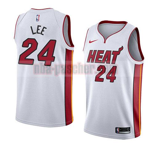 maillot miami heat homme Marcus Lee 24 association 2018 blanc