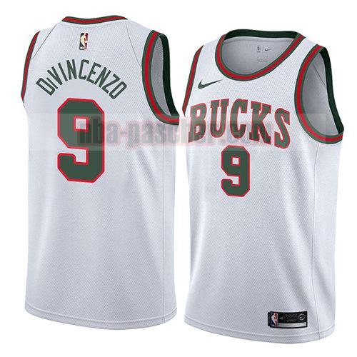 maillot milwaukee bucks homme Donte Divincenzo 9 classic 2018 blanc