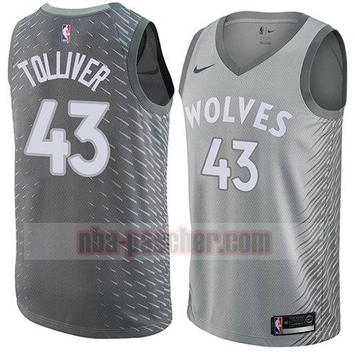 maillot minnesota timberwolves homme Anthony Tolliver 43 ville 2017-18 gris