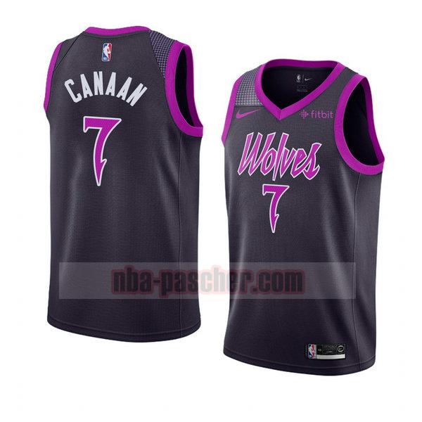 maillot minnesota timberwolves homme Isaiah Canaan 7 ville 2018-19 pourpre