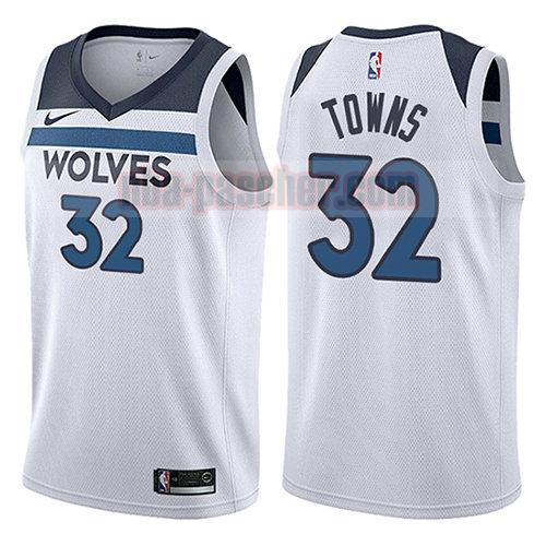maillot minnesota timberwolves homme Karl-Anthony Towns 32 2017-18 blanc