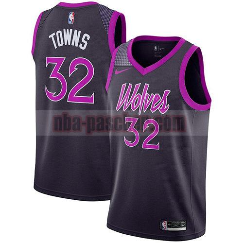 maillot minnesota timberwolves homme Karl-Anthony Towns 32 ville 2018-19 pourpre