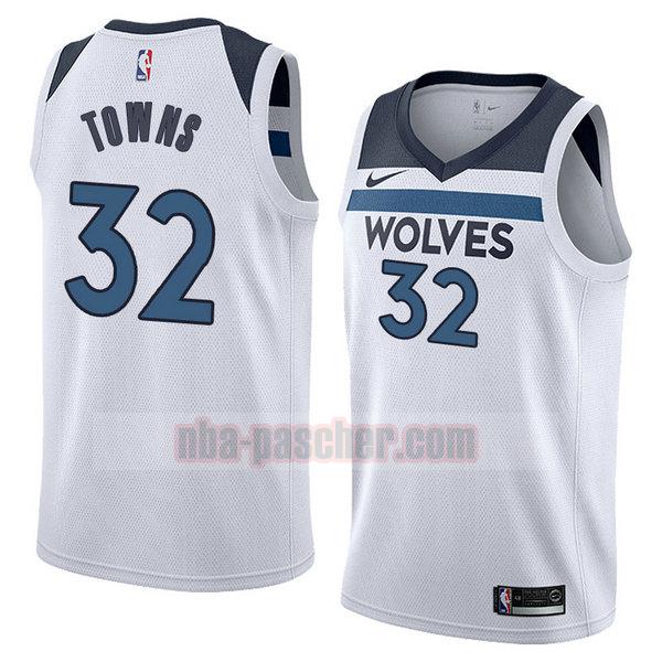 maillot minnesota timberwolves homme Karl Anthony Towns 32 association 2018 blanc