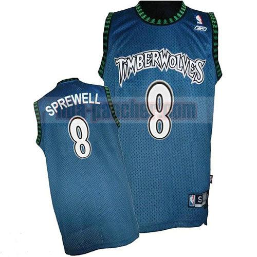 maillot minnesota timberwolves homme Latrell Sprewell 8 rétro bleu