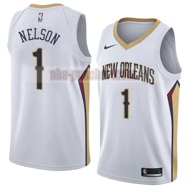 maillot new orleans pelicans homme Jameer Nelson 1 association 2018 blanc