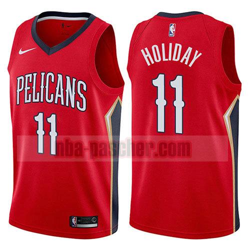 maillot new orleans pelicans homme Jrue Holiday 11 déclaration 2017-18 rouge