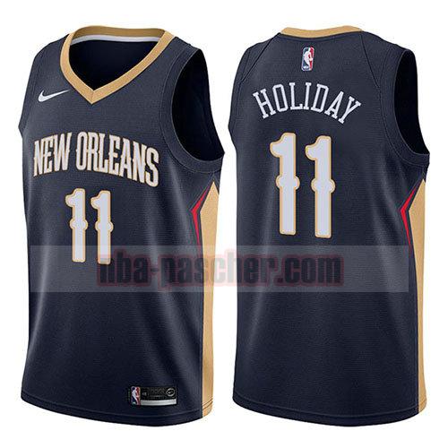 maillot new orleans pelicans homme Jrue Holiday 11 icône 2017-18 bleu