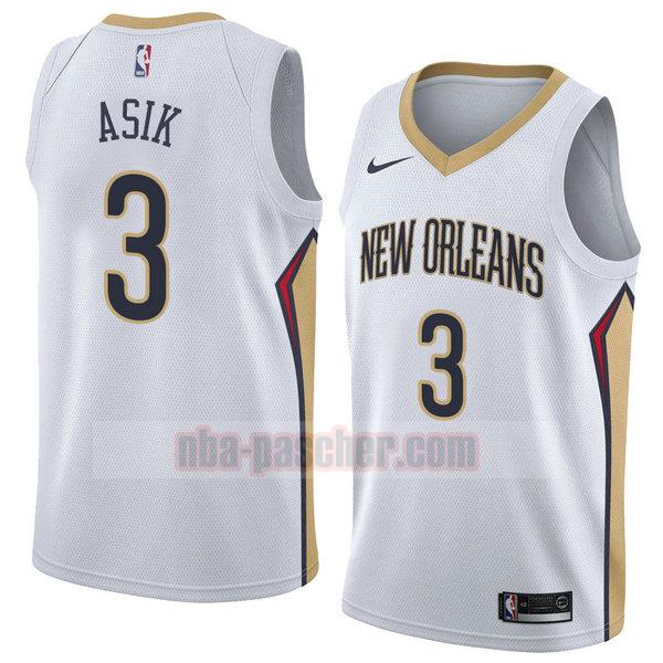 maillot new orleans pelicans homme Omer Asik 3 association 2018 blanc