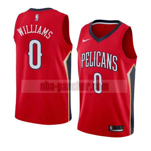 maillot new orleans pelicans homme Troy Williams 0 déclaration 2018 rouge
