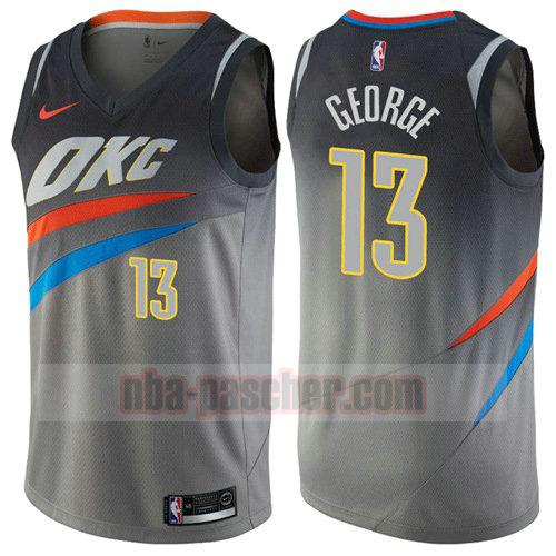 maillot oklahoma city thunder homme Paul George 13 ville 2017-18 gris