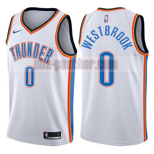 maillot oklahoma city thunder homme Russell Westbrook 0 2017-18 blanc