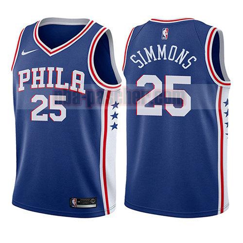 maillot philadelphia 76ers enfant Ben Simmons 25 icône 2017-18 bleu