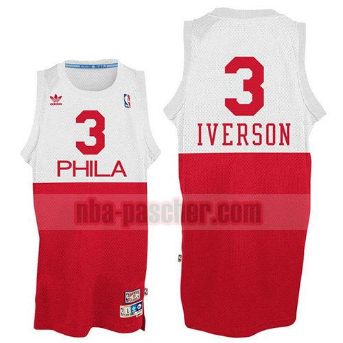 maillot philadelphia 76ers homme Allen Iverson 3 rétro blanc