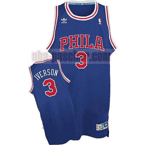 maillot philadelphia 76ers homme Allen Iverson 3 rétro bleu