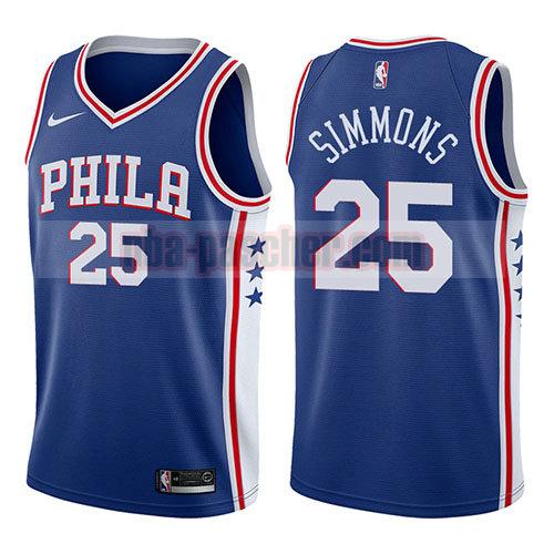 maillot philadelphia 76ers homme Ben Simmons 25 2017-18 bleu