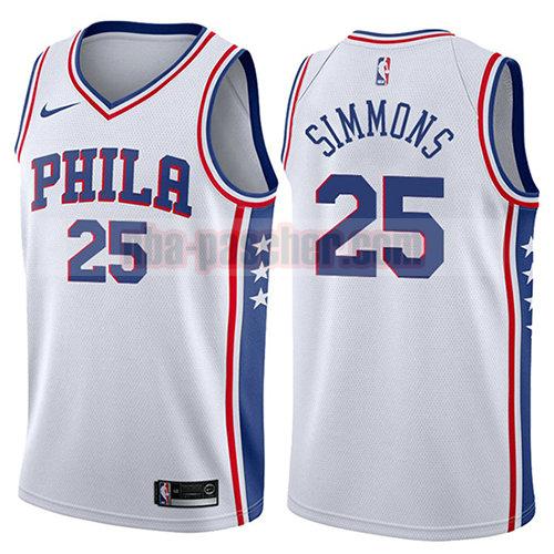 maillot philadelphia 76ers homme Ben Simmons 25 association 2017-18 blanc