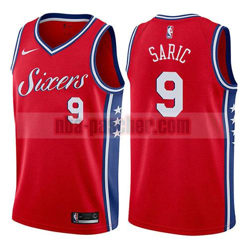 maillot philadelphia 76ers homme Dario Saric 9 déclaration 2017-18 rouge