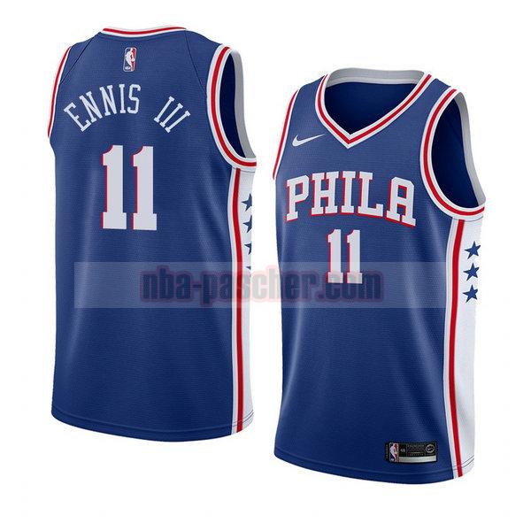 maillot philadelphia 76ers homme James Ennis III 11 icône 2018 bleu