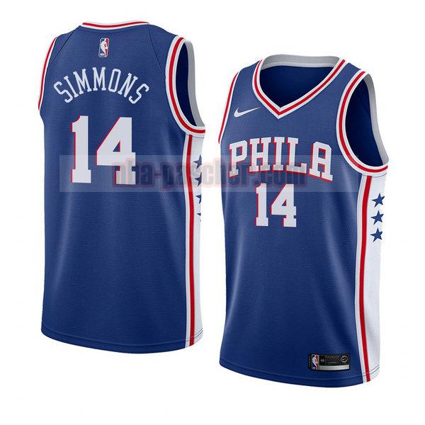 maillot philadelphia 76ers homme Jonathon Simmons 14 icône 2018 bleu