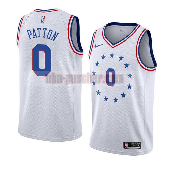 maillot philadelphia 76ers homme Justin Patton 0 earned 2018-19 blanc