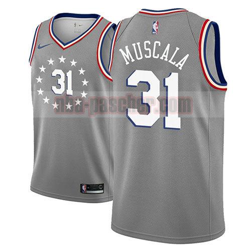 maillot philadelphia 76ers homme Mike Muscala 31 ville 2018-19 gris