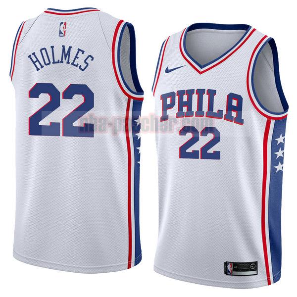maillot philadelphia 76ers homme Richaun Holmes 22 association 2018 blanc