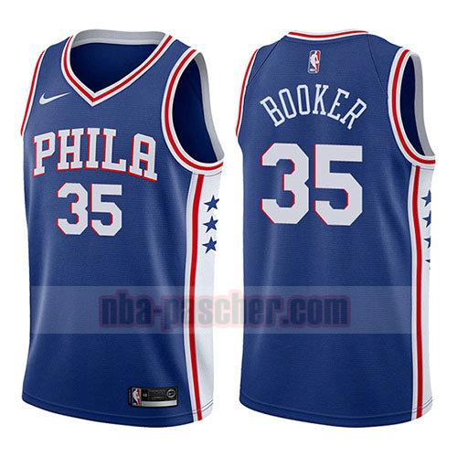 maillot philadelphia 76ers homme Trevor Booker 35 icône 2017-18 bleu