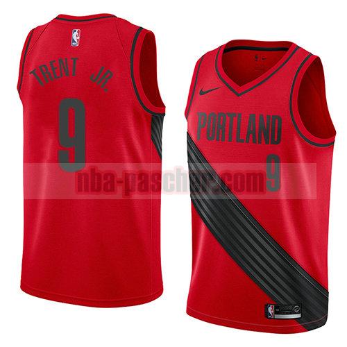 maillot portland trail blazers homme Gary Trent 9 déclaration 2018 rouge