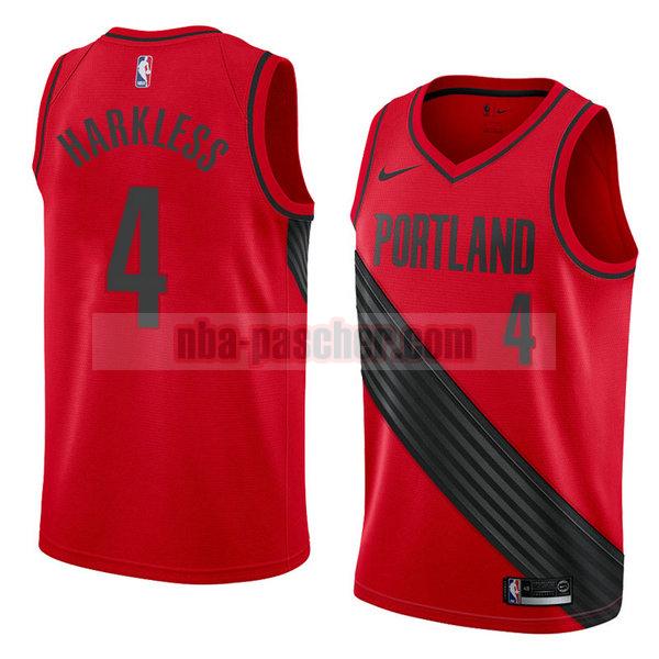 maillot portland trail blazers homme Maurice Harkless 4 déclaration 2018 rouge