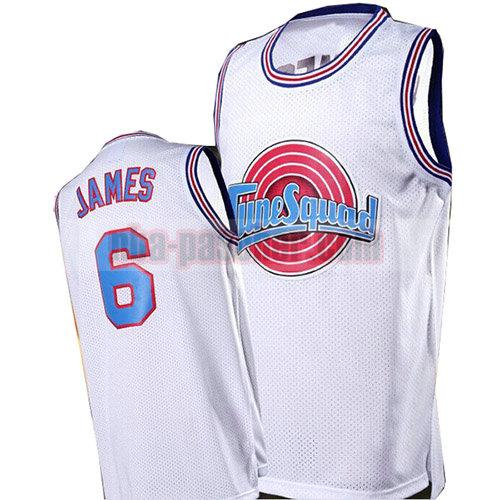 maillot tune squad homme Lebron James 6 blanc