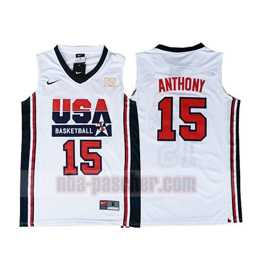 maillot usa 1992 homme Carmelo Anthony 15 blanc