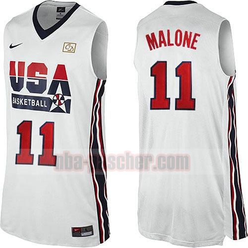 maillot usa 1992 homme Karl Malone 11 blanc