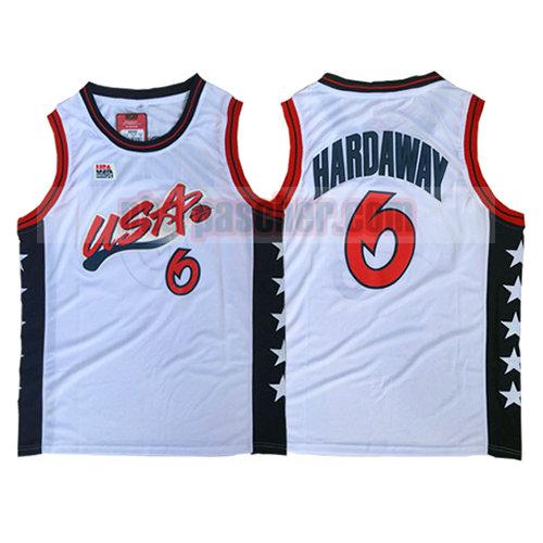 maillot usa 1996 homme Anfernee Hardaway 6 blanc