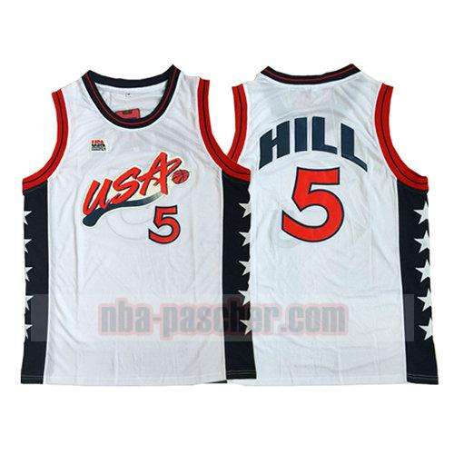 maillot usa 1996 homme Grant Hill 5 blanc