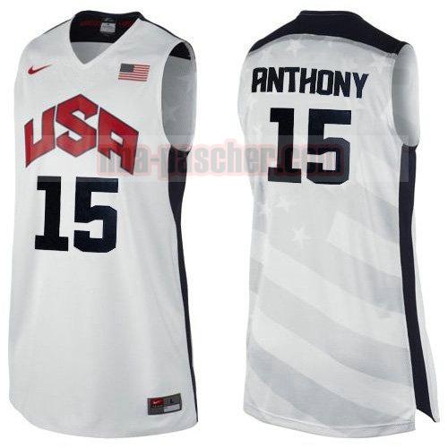 maillot usa 2012 homme Carmelo Anthony 15 blanc